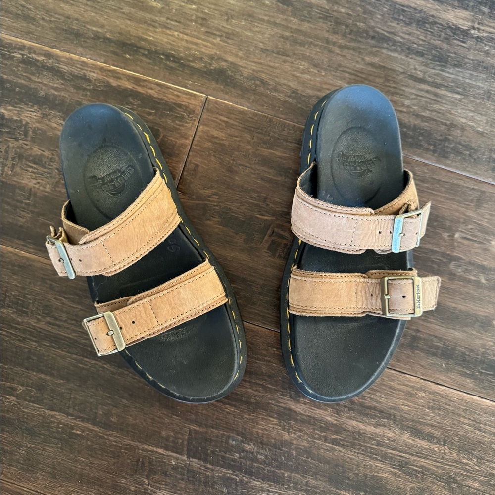 Doc Martens Tan and Black Sandals - Picture 3 of 6
